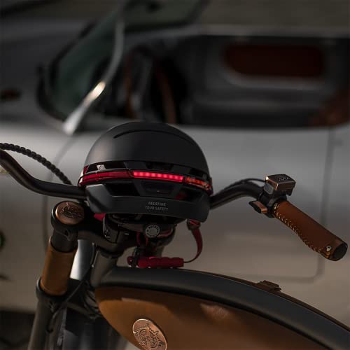 LIVALL Casco Bicicleta Inteligente con Luz, Casco Bluetooth con Altavoz y Micrófono, Casco Patinete Electrico Adulto Hombre Mujer, Sistema de Control Remoto y Alarma SOS