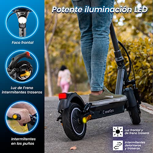 smartGyro K2 Titán C - - Patinete Eléctrico 48V, Batería 13.000 mAh, Autonomía 50Km, Ruedas de 10&quot; Neumáticas Tubeless, Suspensiones, Triple Frenada, Intermitentes, Certificado DGT, Segunda Generación