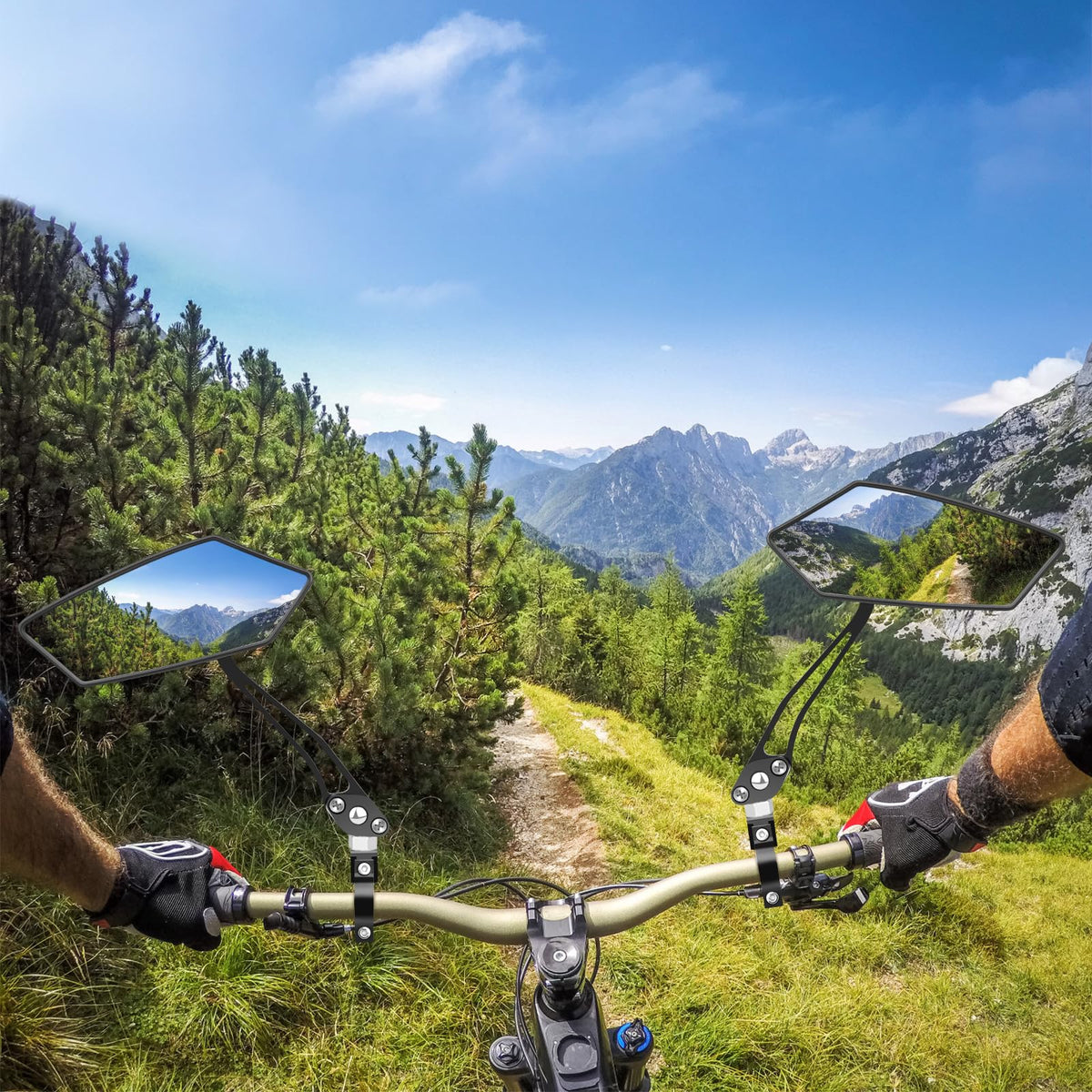 Diyife Espejo Retrovisor Bicicleta, [2 Piezas-Izquierda &amp; Derecha] 360° Adjustable Espejo retrovisor para 22-25mm Manillar de Bicicleta Carretera para Bicicletas de Carretera de Montaña…